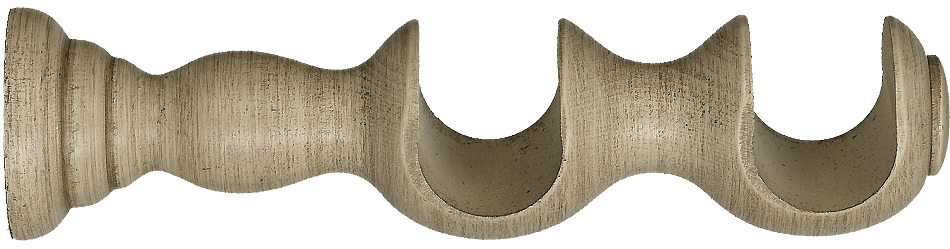 Byron Barnwood 35mm 45mm Pole Double Brackets, Barnwood Grey