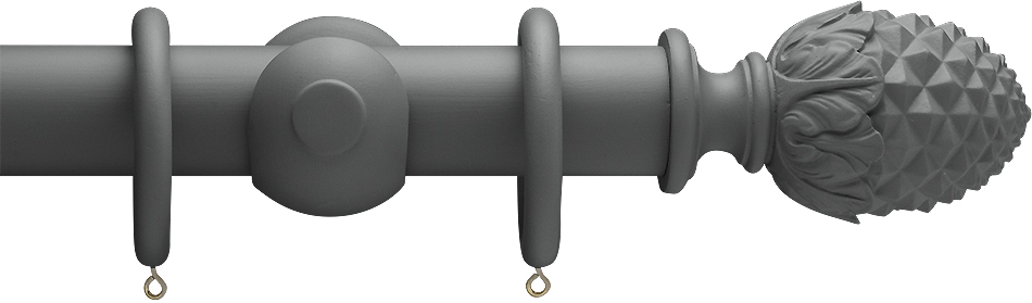 Advent 35mm Curtain Pole Midnight Grey Pineapple