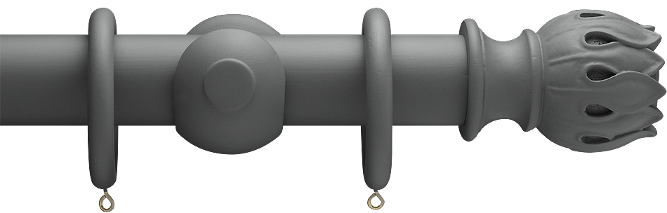 Advent 35mm Curtain Pole Midnight Grey Waterlily