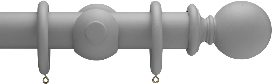 Advent Shades of Grey, 35mm Wood Curtain Pole in Urban Grey with Plain Ball finials