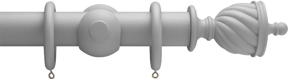 Advent 35mm Curtain Pole Steel Grey Spiral Urn