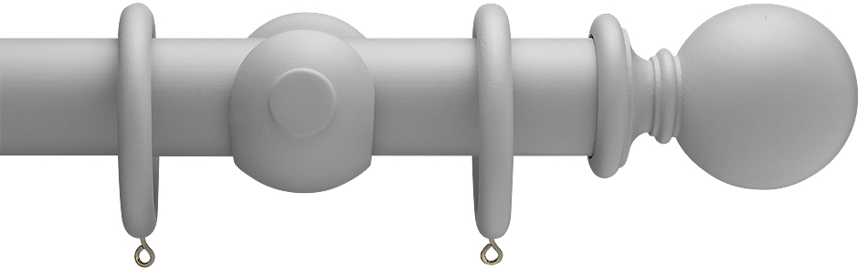 Advent 35mm Curtain Pole Steel Grey Plain Ball