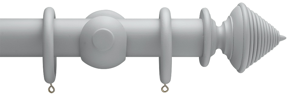 Advent 35mm Curtain Pole Warm Grey Reeded Cone