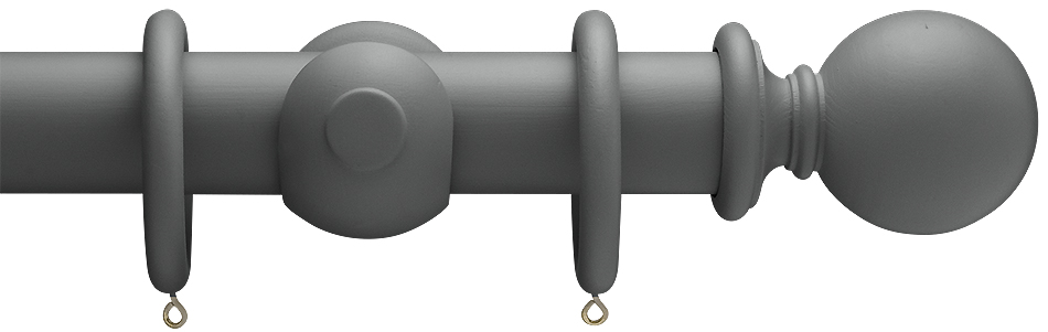 Advent Shades Of Grey 47mm Wood Curtain Pole Midnight Grey Plain