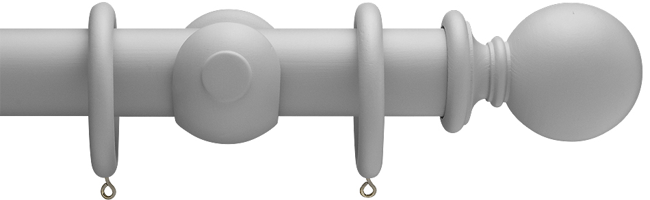 Advent Shades of Grey, 47mm Painted Wood Curtain Pole in Urban Grey with Plain Ball finials