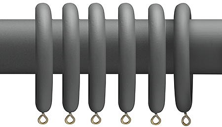 Advent 35mm Curtain Pole Rings Midnight Grey