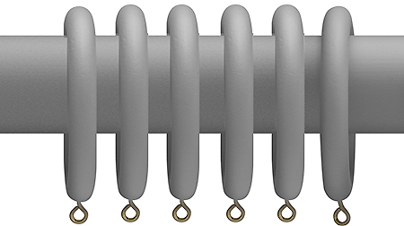 Advent 5 Shades of Grey 35mm Wood Curtain Pole Rings in Urban Grey, for use with the 35mm Advent Shades of Grey curtain poles