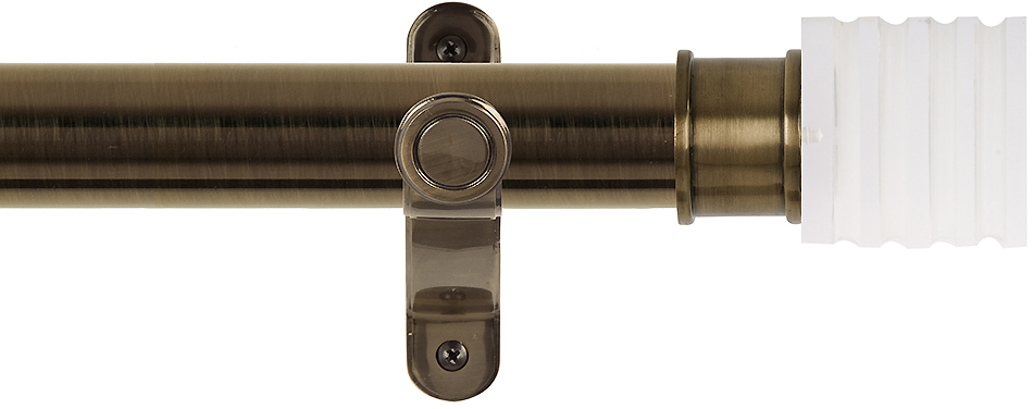 Renaissance Spectrum 35mm Eyelet Curtain Pole Antique Brass, Acrylic Cube