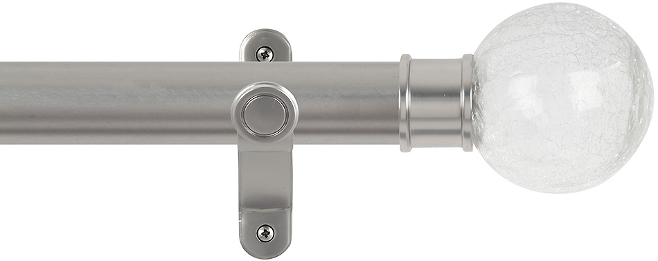 Renaissance Spectrum 35mm Eyelet Curtain Pole Titanium, Crackled Glass Ball