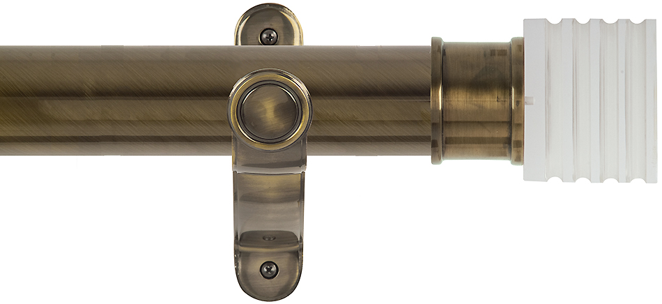 Renaissance Spectrum 50mm Eyelet Curtain Pole Antique Brass, Acrylic Cube