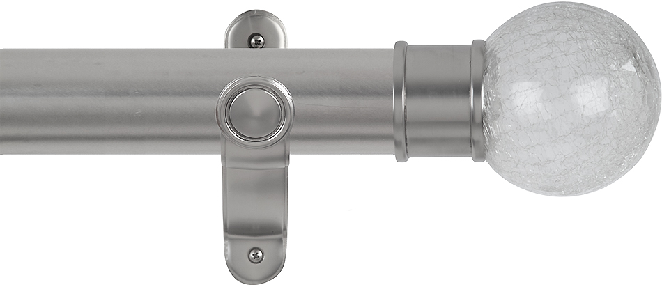 Renaissance Spectrum 50mm Eyelet Curtain Pole Titanium, Crackled Glass Ball