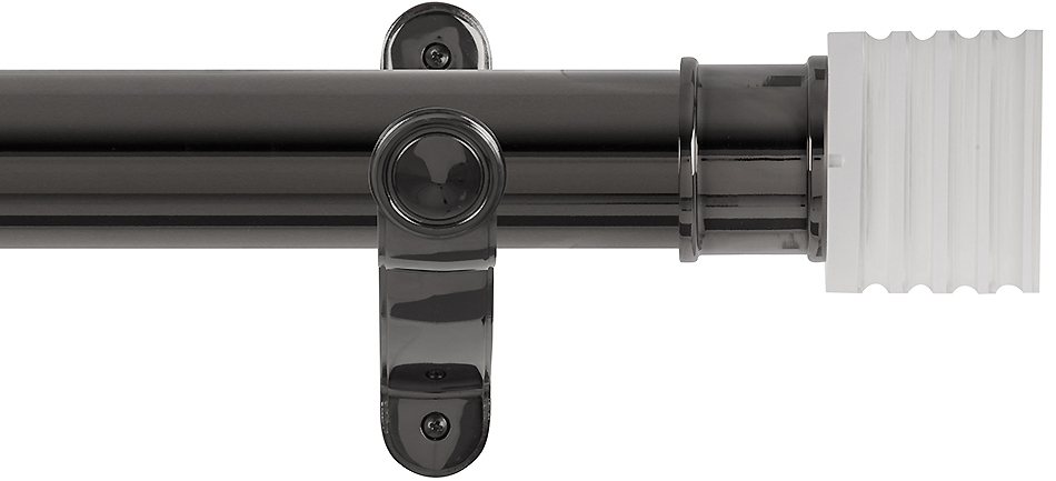 Renaissance Spectrum 50mm Eyelet Curtain Pole Black Nickel, Acrylic Cube