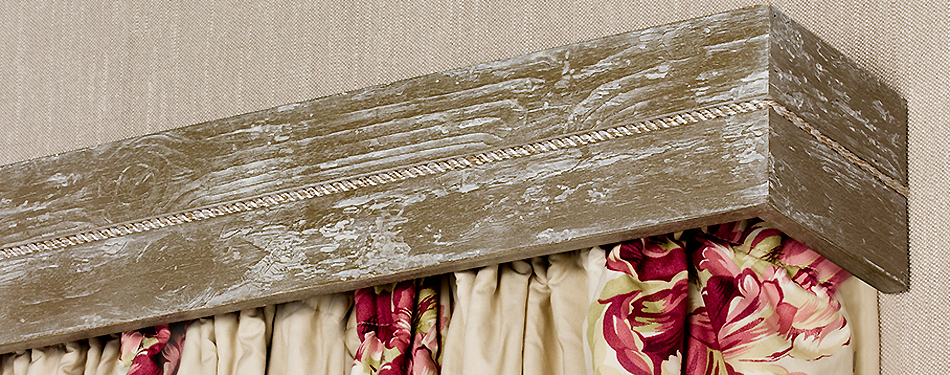 Byron Aqua Pelmet, Eden, Barnwood White