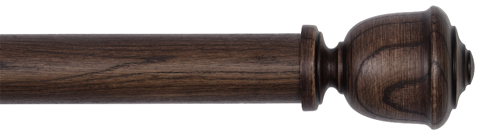 Byron Rustica 35mm 45mm Curtain Pole Toasted Oak Raphael