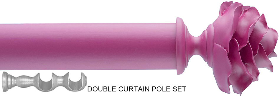 Byron Floral Neon 35mm 55mm Double Pole Fuchsia Rose