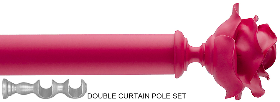 Byron Floral Neon 35mm 55mm Double Pole Raspberry Rose