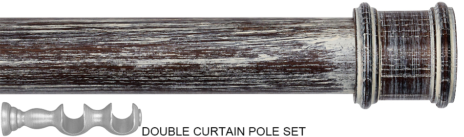 Byron Rustica 35mm 45mm 55mm Double Pole Smoked Oak Toulon