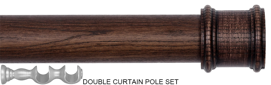 Byron Rustica 35mm 45mm 55mm Double Pole Toasted Oak Toulon