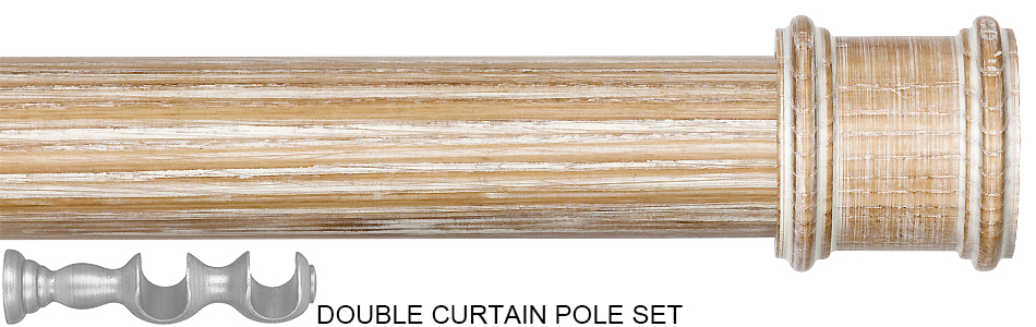 Byron Rustica 35mm 45mm 55mm Double Pole Limed Oak Toulon