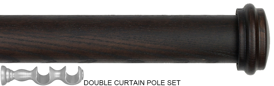 Byron Rustica 35mm 45mm 55mm Double Pole Burnt Oak Endcap