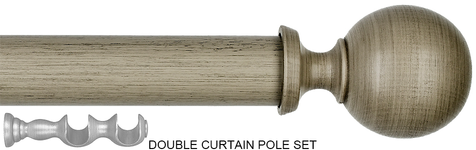 Byron Barnwood 35mm 45mm Double Pole Barnwood Grey, Carbis