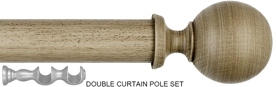 Byron Barnwood 35mm 45mm Double Pole Barnwood Cream, Carbis