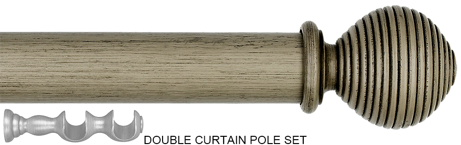 Byron Barnwood 35mm 45mm Double Pole Barnwood Grey, Ives