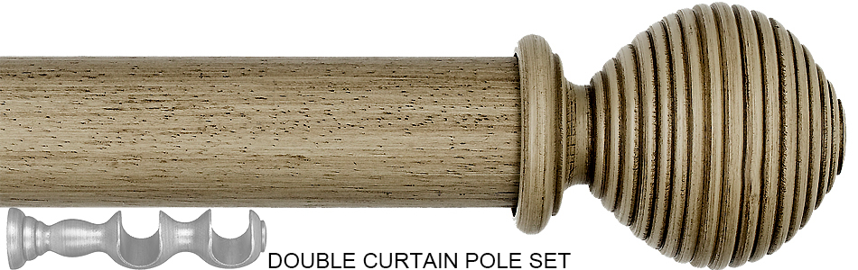 Byron Barnwood 35mm 45mm Double Pole Barnwood Cream, Ives