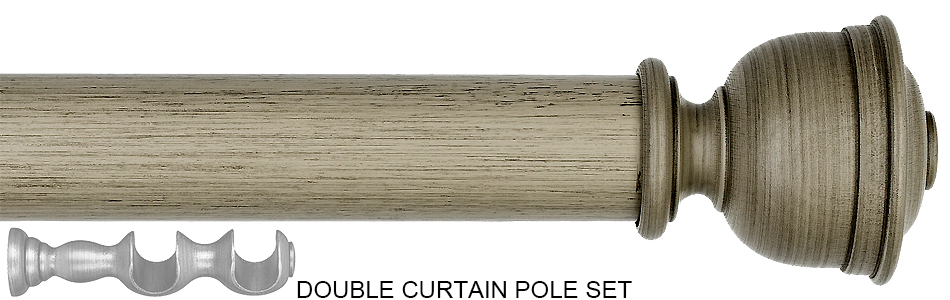 Byron Barnwood 35mm 45mm Double Pole Barnwood Grey, Austell