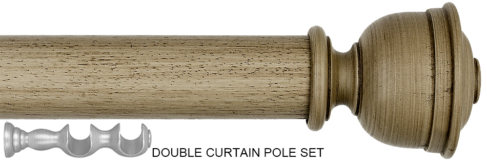 Byron Barnwood 35mm 45mm Double Pole Barnwood Cream, Austell