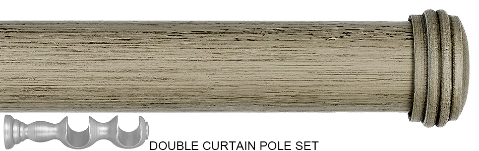 Byron Barnwood 35mm 45mm Double Pole Barnwood Grey, Endcap