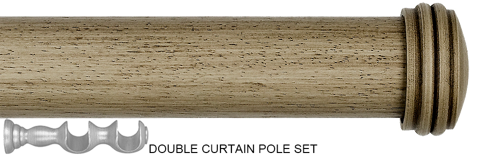 Byron Barnwood 35mm 45mm Double Pole Barnwood Cream, Endcap