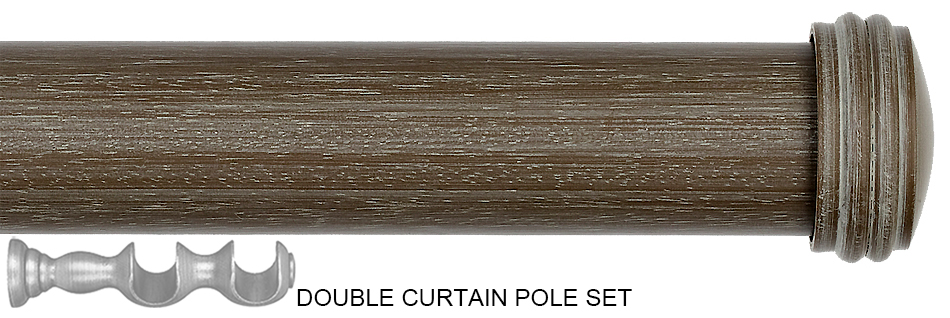 Byron Barnwood 35mm 45mm Double Pole Barnwood Green, Endcap