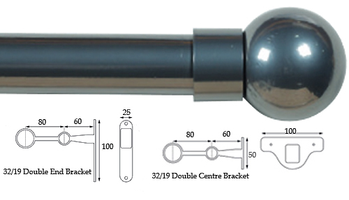 Cameron Fuller 32mm/19mm Double Pole Chrome Ball