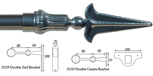 Cameron Fuller 32mm/19mm Double Pole Chrome Spear