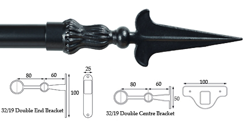 Cameron Fuller 32mm/19mm Double Pole Graphite Spear