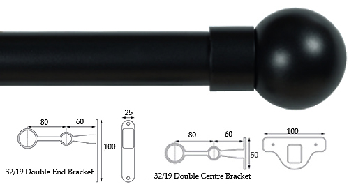 Cameron Fuller 32mm/19mm Double Pole Black Ball