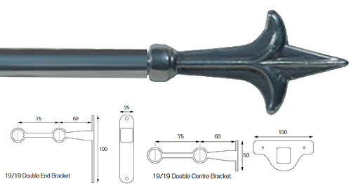 Cameron Fuller 19mm/19mm Double Pole Chrome Spear