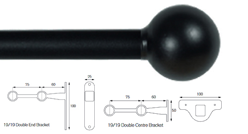 Cameron Fuller 19mm/19mm Double Pole Black Ball
