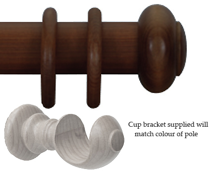 Cameron Fuller 35mm Pole Natural Mahogany Button