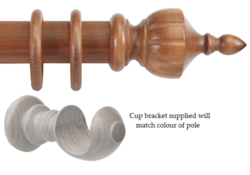 Cameron Fuller 50mm Pole Antique Pine Crown