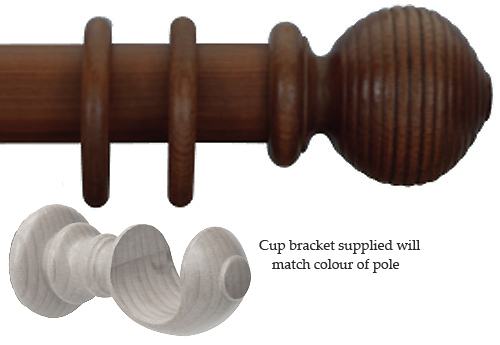 Cameron Fuller 50mm Pole Natural Mahogany Beehive