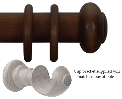 Cameron Fuller 50mm Pole Walnut Button