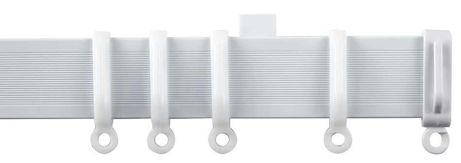 White 4 Pack Speedy Streamline PVC Plastic Curtain Track Key Lock Support 