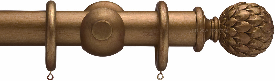 Advent 47mm Curtain Pole Distressed Bronze Artichoke