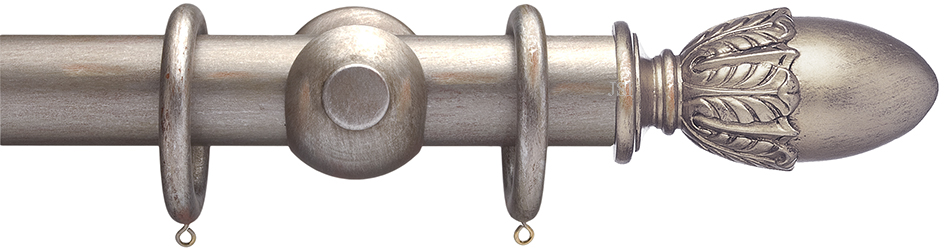 Advent 47mm Curtain Pole Distressed Silver Acorn