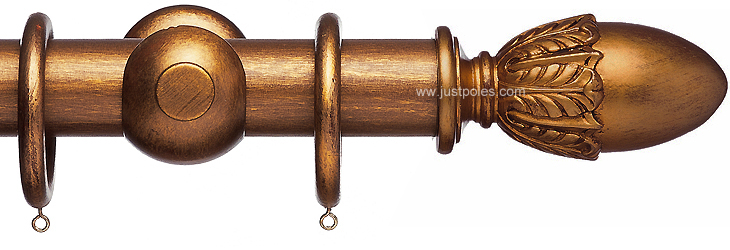 Advent 47mm Curtain Pole Distressed Bronze Acorn