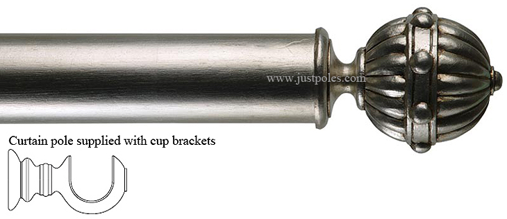 Byron 35mm, 45mm Curtain Pole Hampton Silver Leaf Mecca