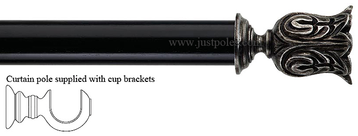 Byron 35mm, 45mm Curtain Pole Siena Ebony/Antique Silver