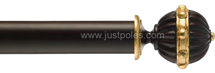 Byron 55mm, 67mm Pole Hampton Matt Black/Gilt Detail